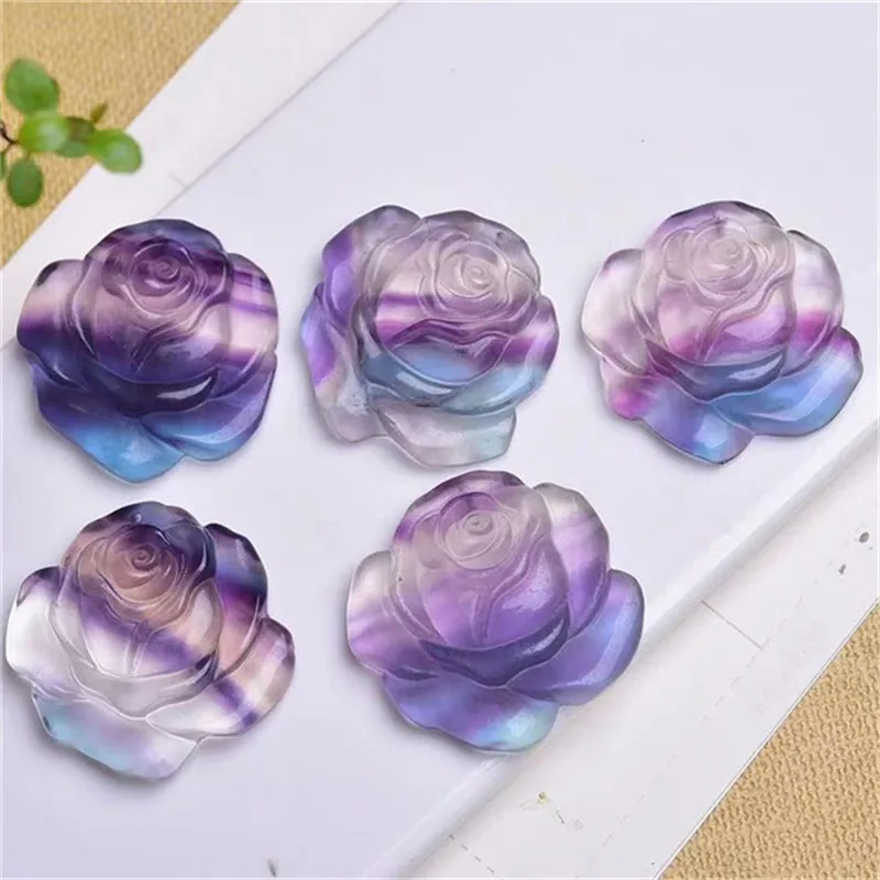 Beautiful Hand Carved Crystal Pendants Natural Rainbow Fluorite Crystals Rose For Home Decoration
Beautiful Hand Carved Crystal Pendants Natural Rainbow Fluorite Crystals Rose For Home Decoration
