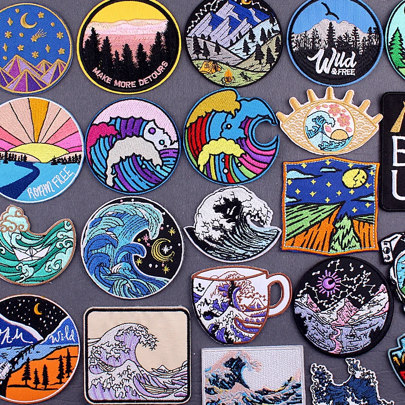 DIY Sea Wave Clothing Stickers Camping Clothing Thermo Adhesive Patches Adventure Stripes Patches On Clothes Sun Badges Decor
DIY Sea Wave Clothing Stickers Camping Clothing Thermo Adhesive Patches Adventure Stripes Patches On Clothes Sun Badges Decor