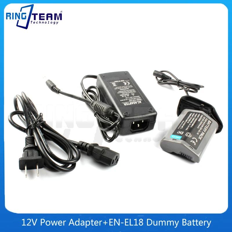 12V Power Adapter+EN-EL18 Dummy Battery ENEL18 DC Coupler for Nikon Camera D6 D5 D4 D4S
12V Power Adapter+EN-EL18 Dummy Battery ENEL18 DC Coupler for Nikon Camera D6 D5 D4 D4S