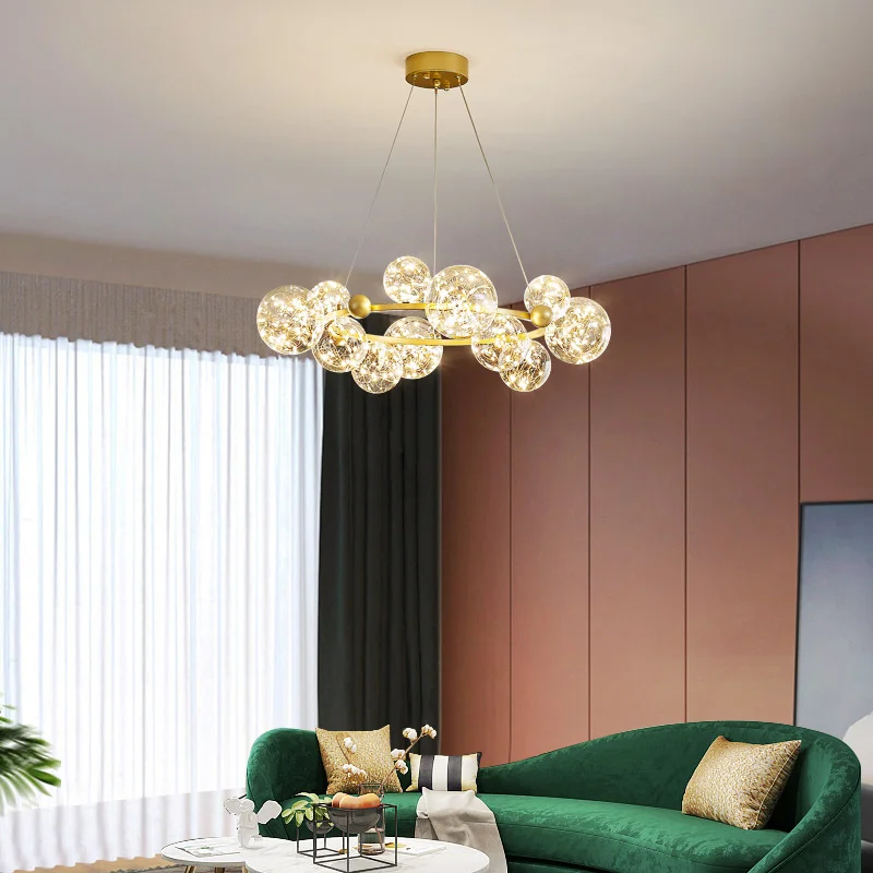 Star Bright LED Chandeliers Parlor Dining Room Hanglamp Gold Black Romantic Atmosphere Decoration Light Fixtures Clear Glass
Star Bright LED Chandeliers Parlor Dining Room Hanglamp Gold Black Romantic Atmosphere Decoration Light Fixtures Clear Glass