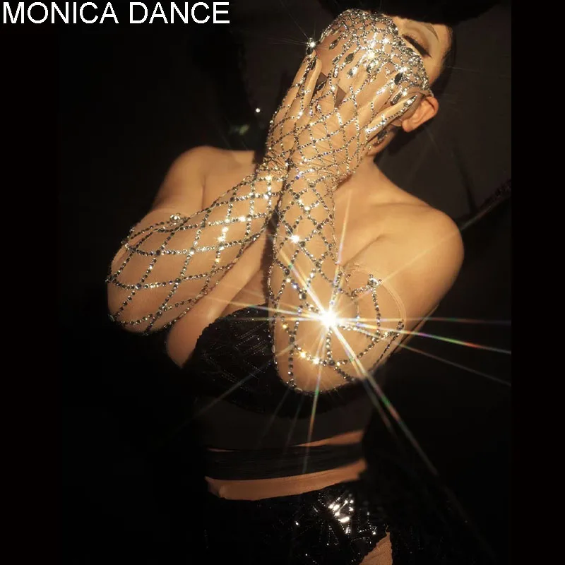 Women Sexy Stage Stretch Rhinestones Gloves Sparkly Crystal Mesh Long Gloves Dancer Singer Nightclub Dance Stage Accessories
Women Sexy Stage Stretch Rhinestones Gloves Sparkly Crystal Mesh Long Gloves Dancer Singer Nightclub Dance Stage Accessories