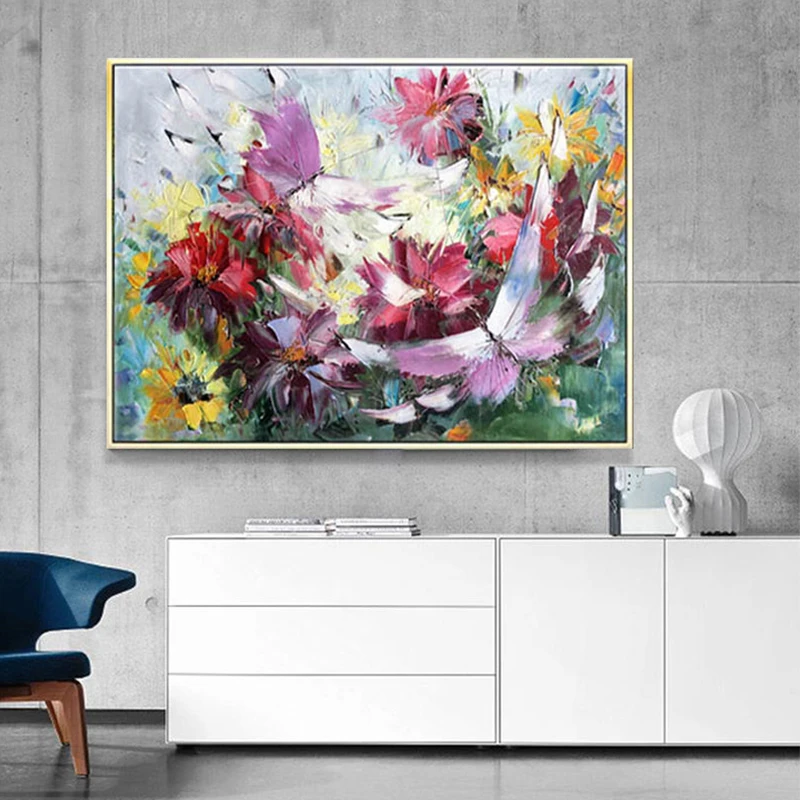 Hand Painted Abstract Butterfly With Flowering Shrubs Oil Painting On Canvas Wall Painting Picture for Living Room Bedroom Decor
Hand Painted Abstract Butterfly With Flowering Shrubs Oil Painting On Canvas Wall Painting Picture for Living Room Bedroom Decor