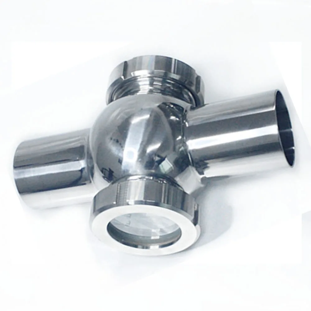Sanitary Ball Type Sight Glass Diopter Stainless Steel SUS304 Inline Four-way Homebrew Welded Sight Glass Pipe OD 38/51/57/63mm
Sanitary Ball Type Sight Glass Diopter Stainless Steel SUS304 Inline Four-way Homebrew Welded Sight Glass Pipe OD 38/51/57/63mm