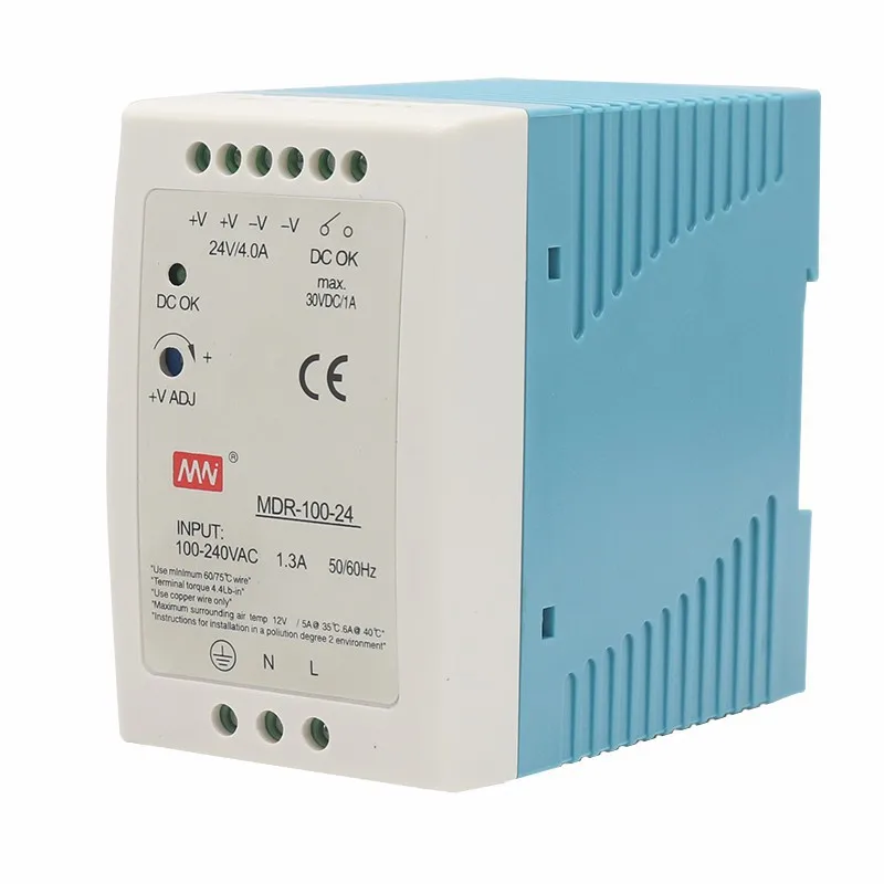 Industrial Control MDR-100-12V/24VSwitching Power Supply100W7.5ASmall-Volume Guide Rail Thin Transformer
Industrial Control MDR-100-12V/24VSwitching Power Supply100W7.5ASmall-Volume Guide Rail Thin Transformer
