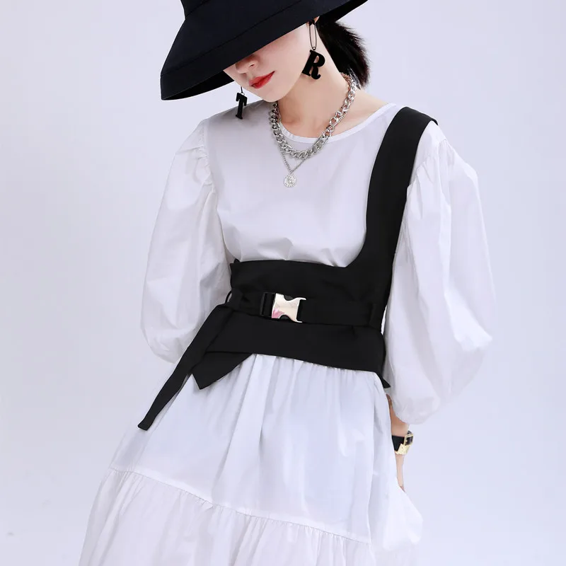Women's Runway Fashion Black Fabric Vest Cummerbunds Female Dress Corsets Waistband Belts Decoration Wide Belt TB1814
Women's Runway Fashion Black Fabric Vest Cummerbunds Female Dress Corsets Waistband Belts Decoration Wide Belt TB1814