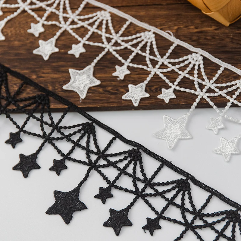 10cm Wide Lace Trim Star Embroidery Ribbons For Crafts Dress Handmade Diy Supplies Sewing Accessories Black White 2yards Fabric
10cm Wide Lace Trim Star Embroidery Ribbons For Crafts Dress Handmade Diy Supplies Sewing Accessories Black White 2yards Fabric