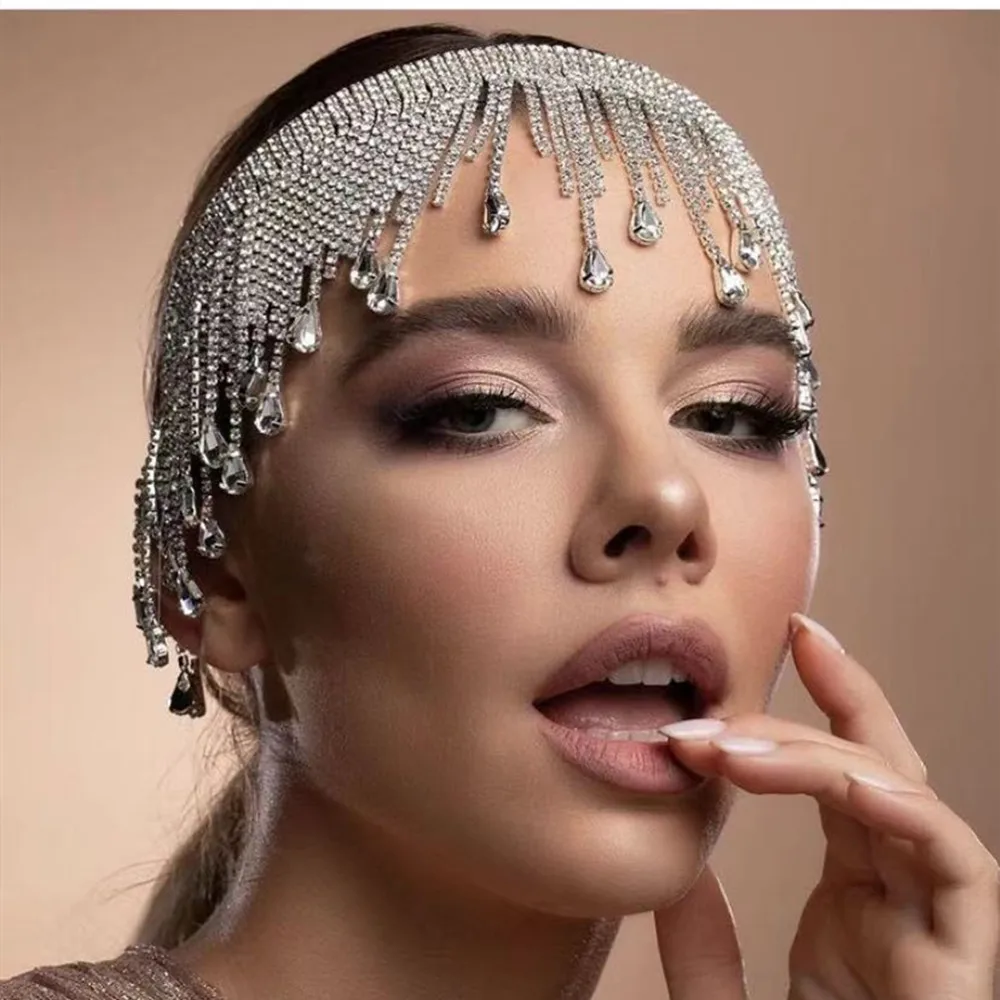 Luxury Rhinestone Tassel Forehead Chain Headband Hair Jewelry for Women Crystal Bridal Headpiece Hair Chain Wedding Accessories
Luxury Rhinestone Tassel Forehead Chain Headband Hair Jewelry for Women Crystal Bridal Headpiece Hair Chain Wedding Accessories