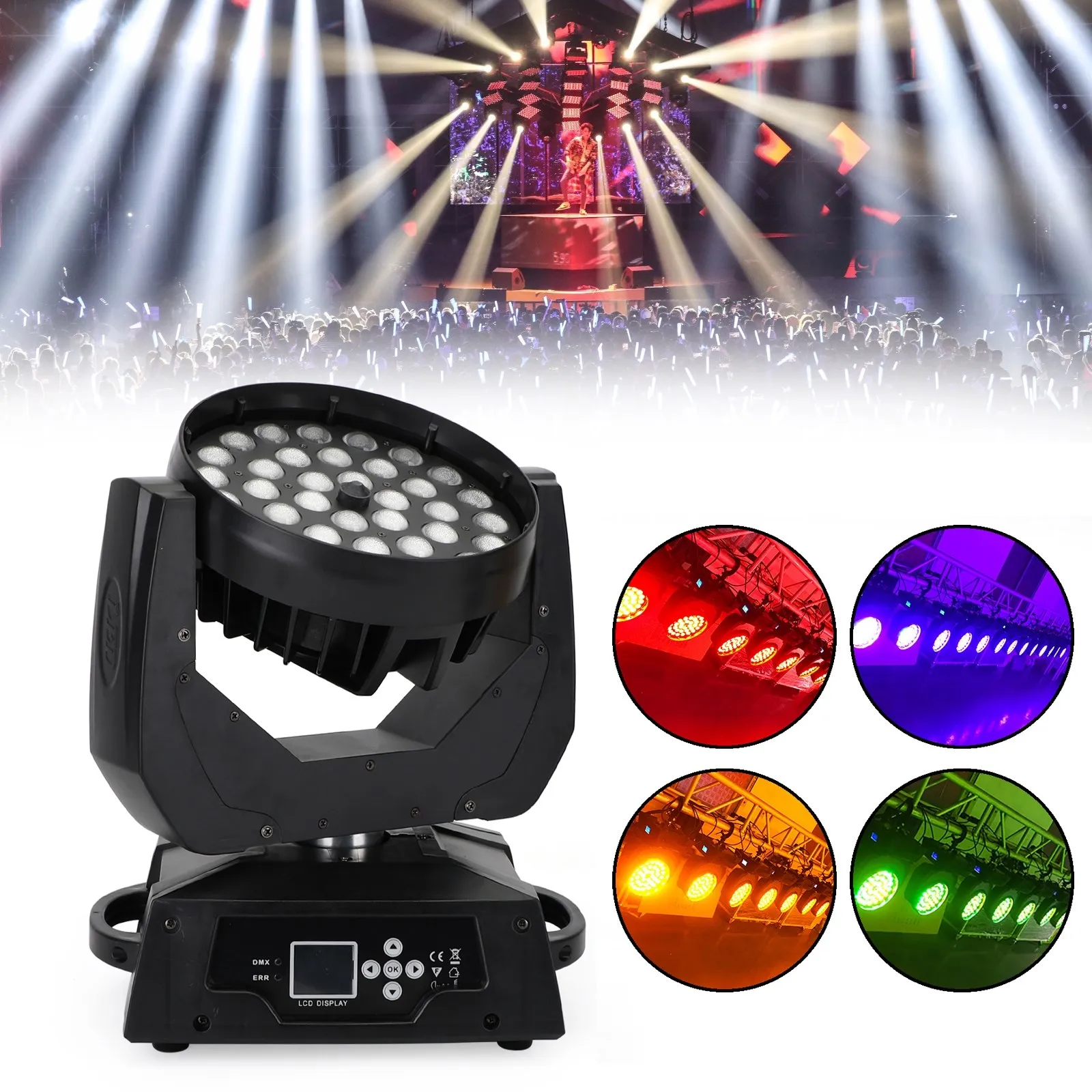 36 x 10W RGBW 4in1 LED Zoom Moving Head 360W Wash Stage Light DMX 15CH
36 x 10W RGBW 4in1 LED Zoom Moving Head 360W Wash Stage Light DMX 15CH