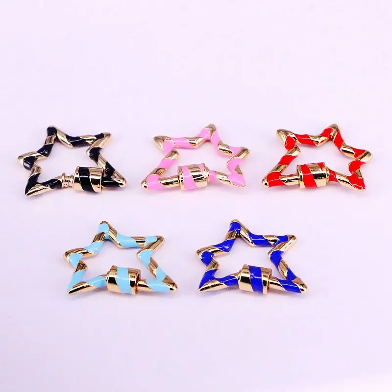 10PCS, Enamel Star Jewelry Clasps Copper Connector Lock Carabiner For Jewelry Making Findings
10PCS, Enamel Star Jewelry Clasps Copper Connector Lock Carabiner For Jewelry Making Findings