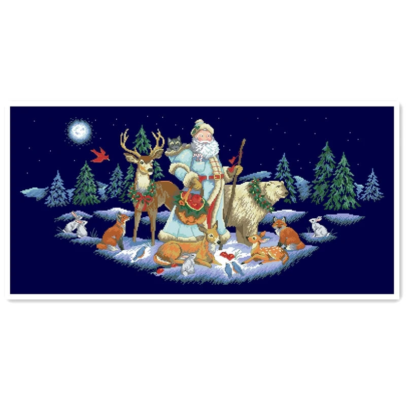 Clear stock Woodland santa cross stitch package animal deer 18ct 14ct 11ct deep blue embroidery DIY handmade needlework
Clear stock Woodland santa cross stitch package animal deer 18ct 14ct 11ct deep blue embroidery DIY handmade needlework
