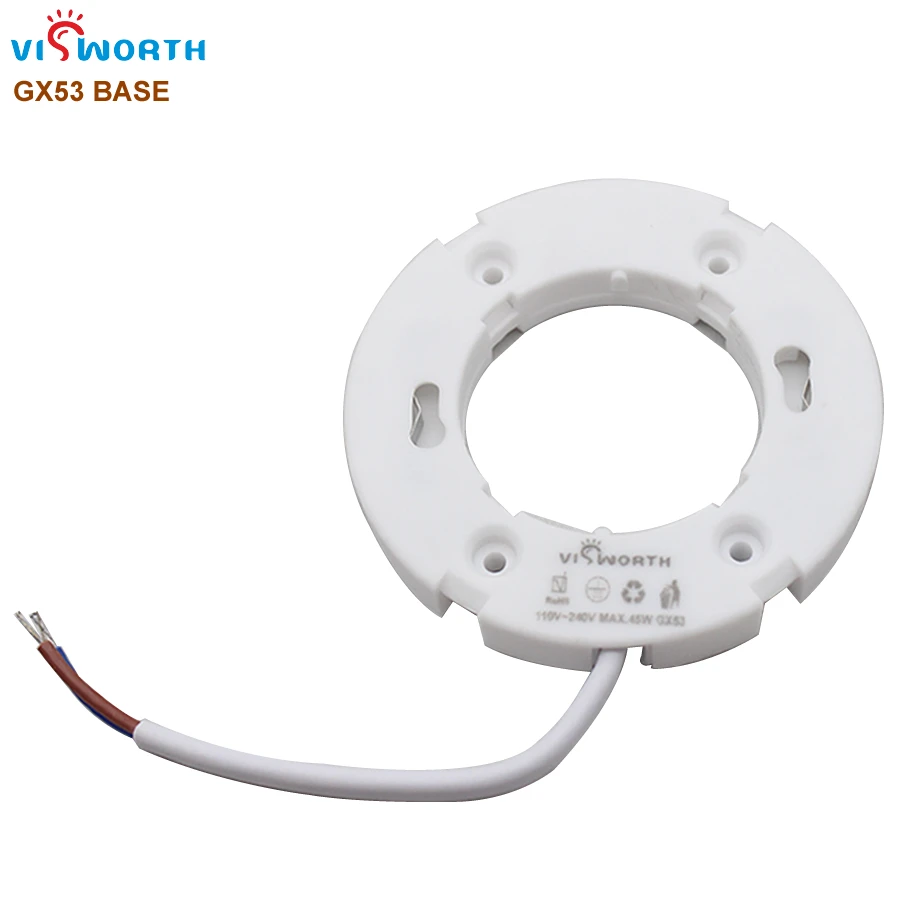 VisWorth Wholesale GX53 BASE With 9.5CM Wire GX53 Holder For g53 LED Lights Round Dameter 7.6CM Led Base
VisWorth Wholesale GX53 BASE With 9.5CM Wire GX53 Holder For g53 LED Lights Round Dameter 7.6CM Led Base