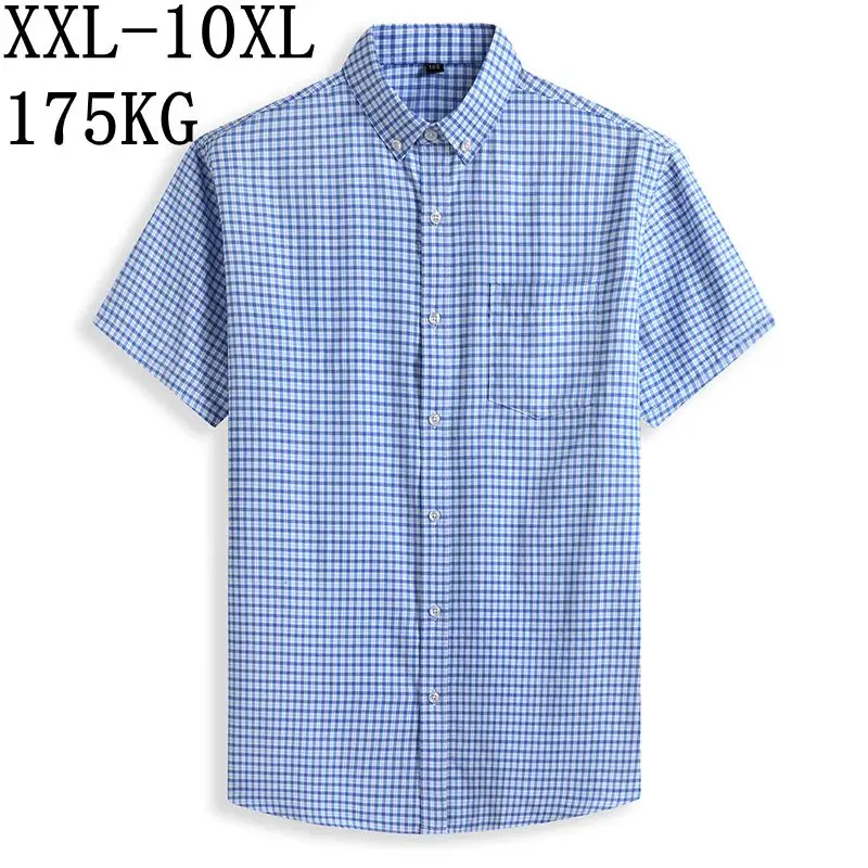 10XL 8XL 7XL 2020 Men's Dress Shirt Short Sleeve Loose Brand Man Shirts With Pockets High Quality Plaid Male Business Shirts
10XL 8XL 7XL 2020 Men's Dress Shirt Short Sleeve Loose Brand Man Shirts With Pockets High Quality Plaid Male Business Shirts