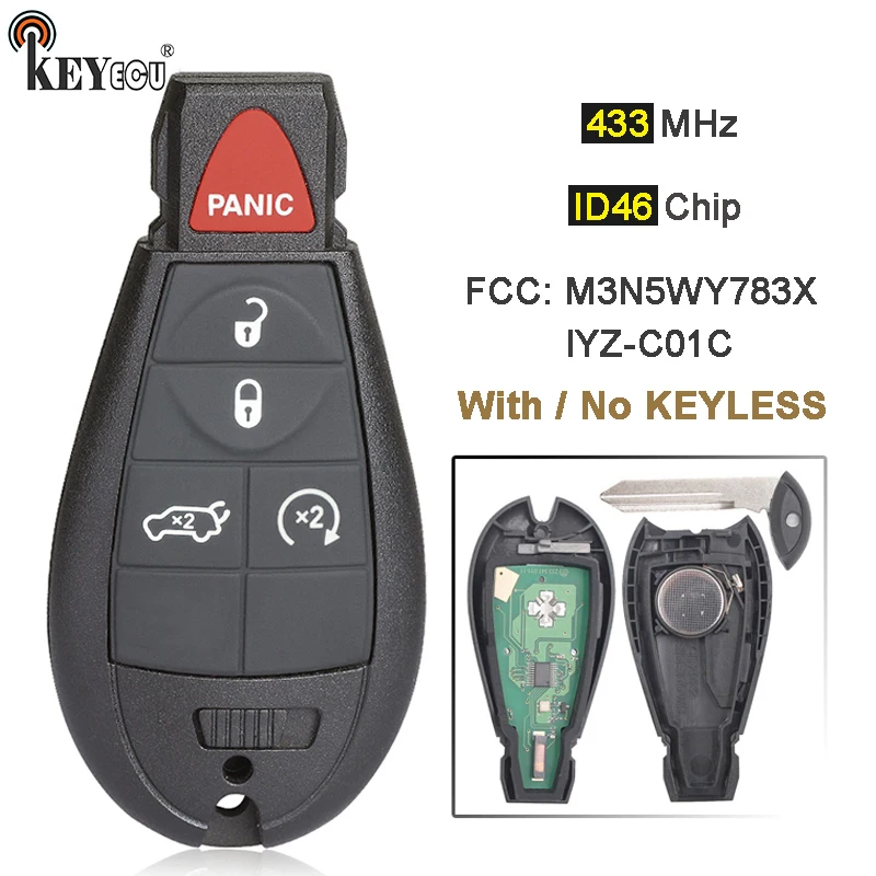 KEYECU 433 МГц чип ID46 M3N5WY783X/телефон с дистанционным управлением без ключа-go смарт-брелок для фотоэлектрика 300, для Dodge Challenger Jeep
KEYECU 433 МГц чип ID46 M3N5WY783X/телефон с дистанционным управлением без ключа-go смарт-брелок для фотоэлектрика 300, для Dodge Challenger Jeep