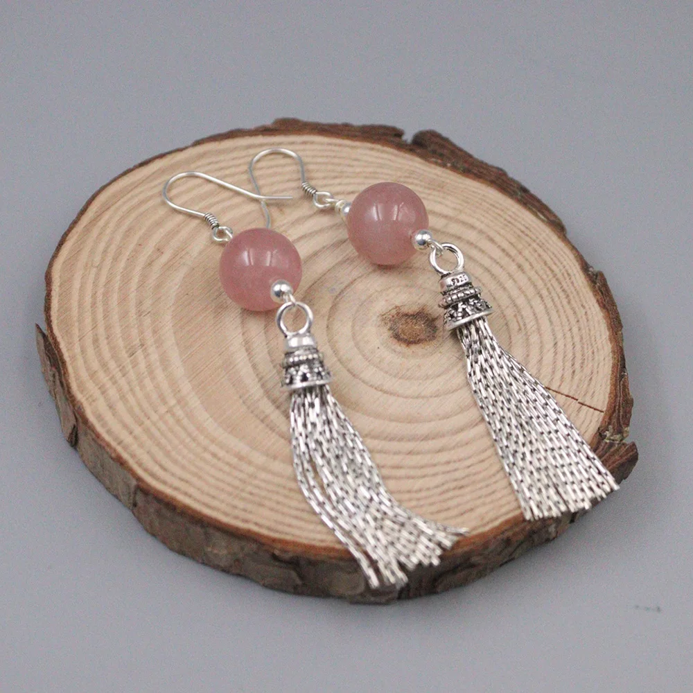 Genuine Real 925 Sterling Silver With Rose Quartz Bead Dangle Earrings 70mm Length
Genuine Real 925 Sterling Silver With Rose Quartz Bead Dangle Earrings 70mm Length