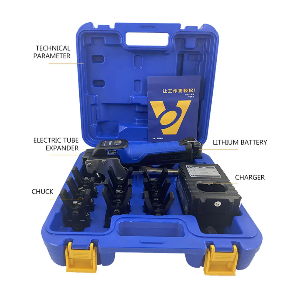 VEF-1/2 Automatic Lithium Battery Expander Copper Tube Bell Mouth Air Conditioner Refrigerator Expander Refrigeration Tool
VEF-1/2 Automatic Lithium Battery Expander Copper Tube Bell Mouth Air Conditioner Refrigerator Expander Refrigeration Tool