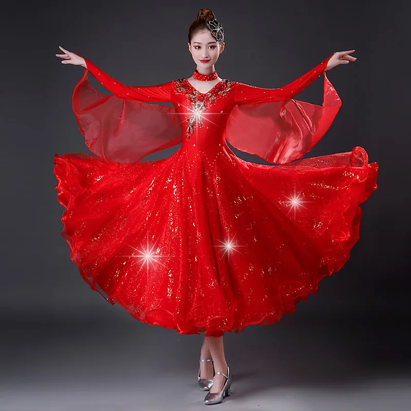 2021 New ballroom dance competition dress dance ballroom waltz dresses standard dance dress women ballroom Costumes
2021 New ballroom dance competition dress dance ballroom waltz dresses standard dance dress women ballroom Costumes