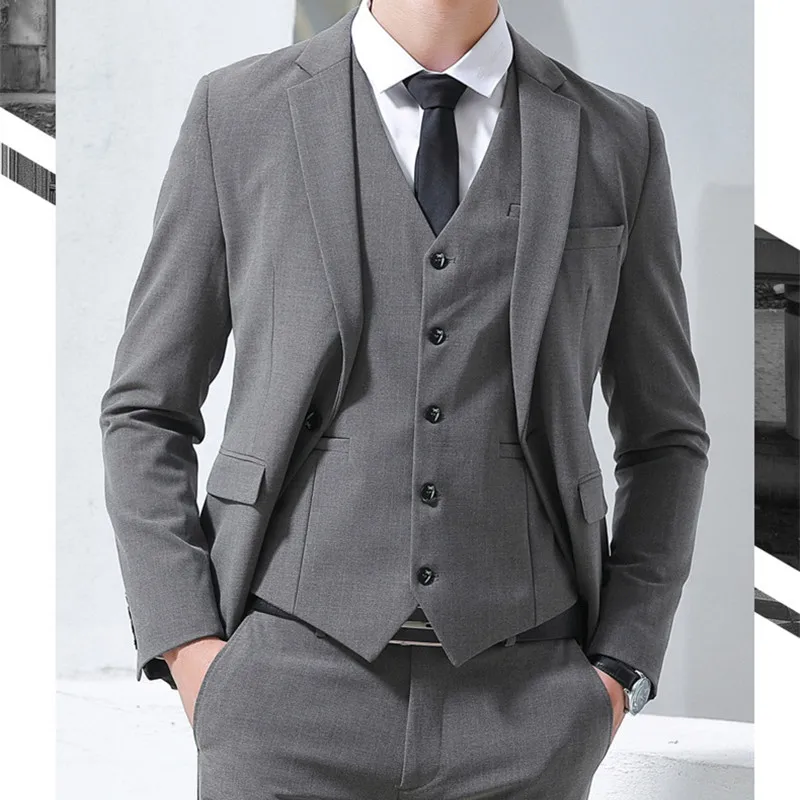 Custom Made Groom Tuxedos Light Grey Groomsmen Three Pieces Best Man Suit Wedding/Men Suits Bridegroom (Jacket+Pants+Vest)
Custom Made Groom Tuxedos Light Grey Groomsmen Three Pieces Best Man Suit Wedding/Men Suits Bridegroom (Jacket+Pants+Vest)