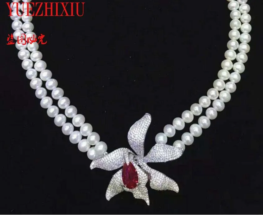 luxury multi-stone zircon flower connector 2row 8-9mm White freshwater Pearl Necklace
luxury multi-stone zircon flower connector 2row 8-9mm White freshwater Pearl Necklace