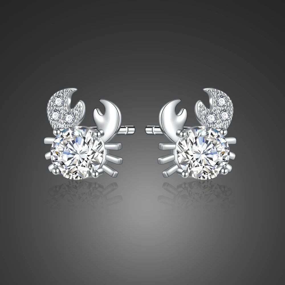 Luxury Romantic 925 Sterling Silver Sparkling Exquisite Lovely Crab Stud Earrings for Women Silver Jewelry Nice Christmas Gift
Luxury Romantic 925 Sterling Silver Sparkling Exquisite Lovely Crab Stud Earrings for Women Silver Jewelry Nice Christmas Gift
