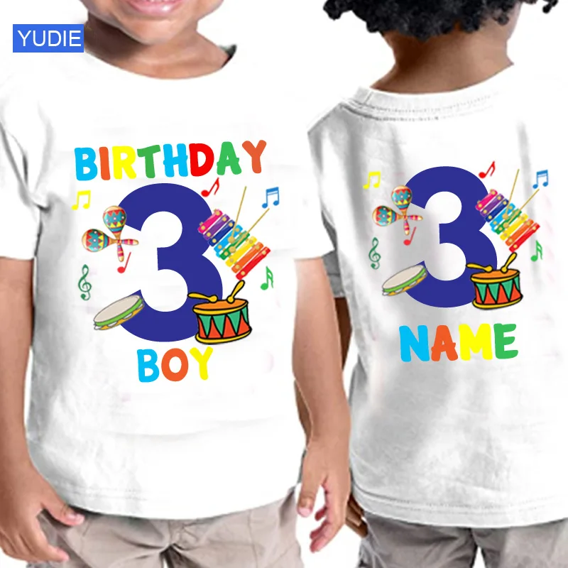 Birthday Boy Shirts with Music Customized Name T Shirt Kids Tees Baby Birthday BOY T Shirt Girls Clothes Children's White Tees
Birthday Boy Shirts with Music Customized Name T Shirt Kids Tees Baby Birthday BOY T Shirt Girls Clothes Children's White Tees