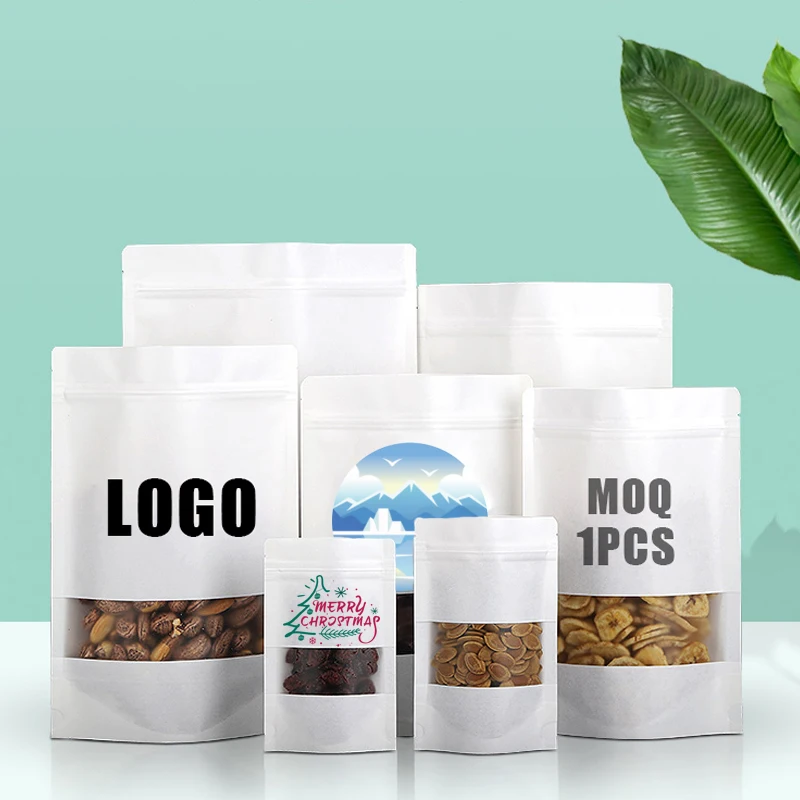 Waterproof Sealed Food Packaging Bag White Kraft Paper Frosted Window Best Selling Custom
Waterproof Sealed Food Packaging Bag White Kraft Paper Frosted Window Best Selling Custom
