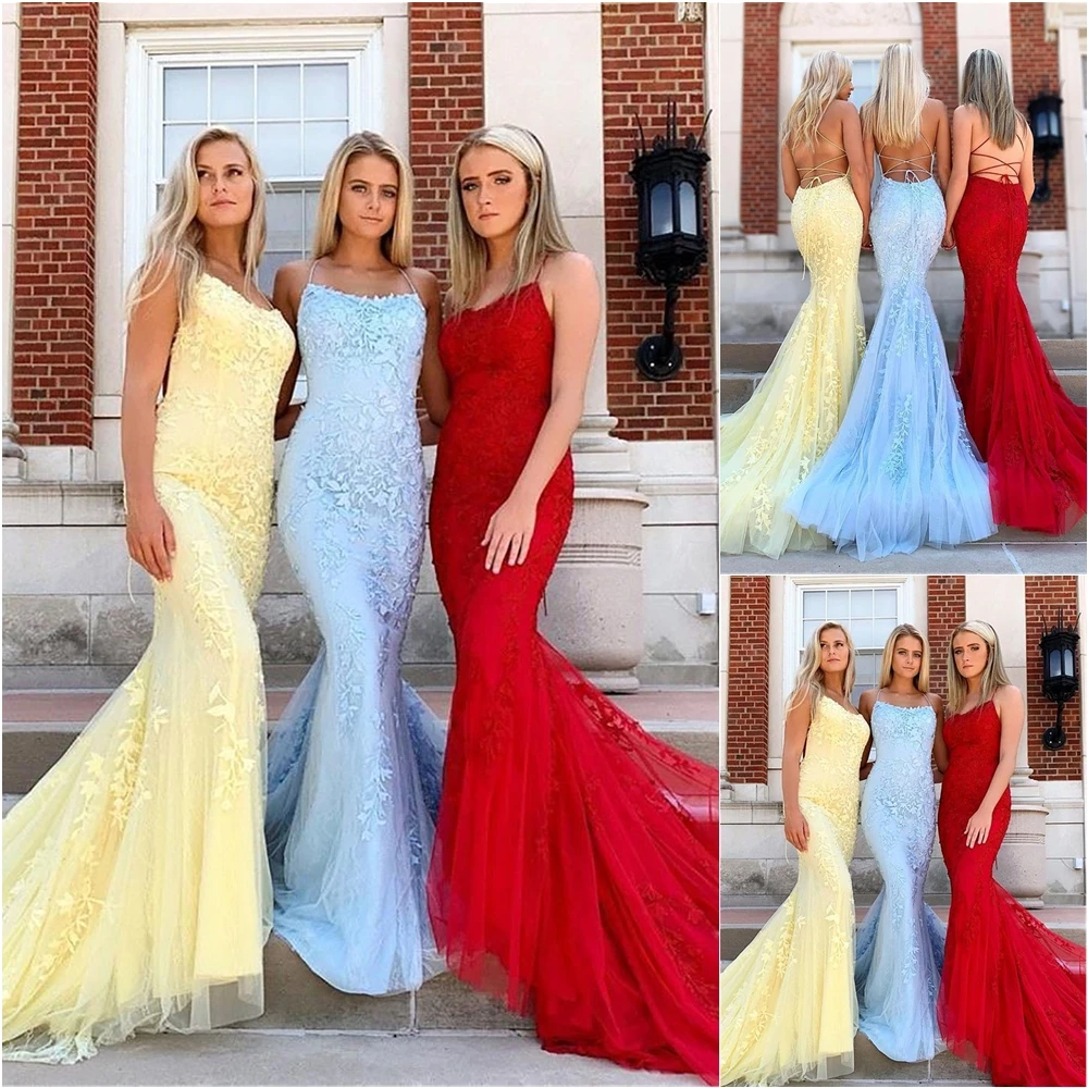 Lace up Scoop Gown Applique Bridesmaid Dresses Sleeveless Dress Prom Party Gown Spaghetti New Tulle Formal Dresses
Lace up Scoop Gown Applique Bridesmaid Dresses Sleeveless Dress Prom Party Gown Spaghetti New Tulle Formal Dresses