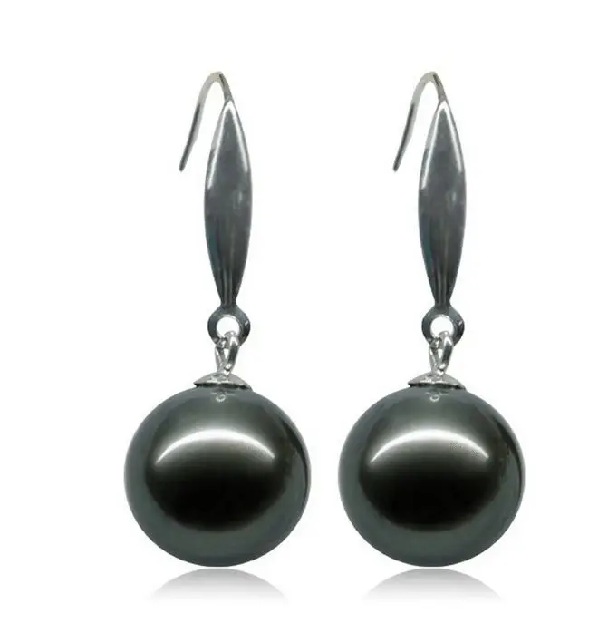 Sterling Natural 11mm Tahitian genuine black peacock pearl earring AAA sy808
Sterling Natural 11mm Tahitian genuine black peacock pearl earring AAA sy808