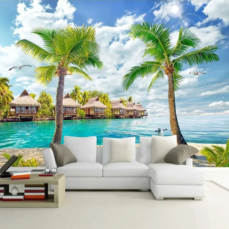 Custom Mural Wallpaper 3D Stereo Sea View Coconut Tree Landscape Painting Fresco Living Room Background Wall Papel De Parede 3 D
Custom Mural Wallpaper 3D Stereo Sea View Coconut Tree Landscape Painting Fresco Living Room Background Wall Papel De Parede 3 D