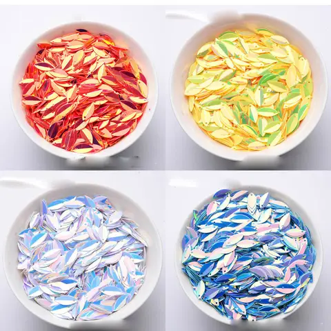 Paillettes glitter dorate Fai da te fatti a mano 6 × 15 mm perline tridimensionali accessori per abiti da sposa accessori per decorazioni per feste paillettes