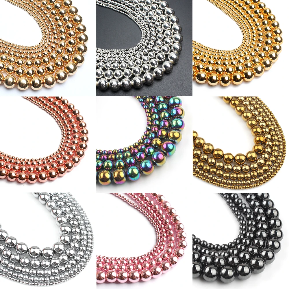 Rhodium Rose Gold Plated Hematite Beads 2/3/4/6/8/10mm Round Loose Stone Beads for Jewelry Making DIY Bracelet 15inch Strand
Rhodium Rose Gold Plated Hematite Beads 2/3/4/6/8/10mm Round Loose Stone Beads for Jewelry Making DIY Bracelet 15inch Strand