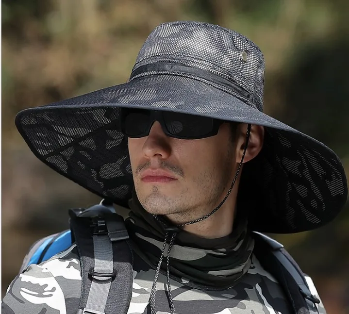 Factory direct Men's Summer Hat Outdoor Sun Screen Camouflage Hiking Hats Cycling Fishing Cap Big Brim Fisherman hat UV Protect
Factory direct Men's Summer Hat Outdoor Sun Screen Camouflage Hiking Hats Cycling Fishing Cap Big Brim Fisherman hat UV Protect