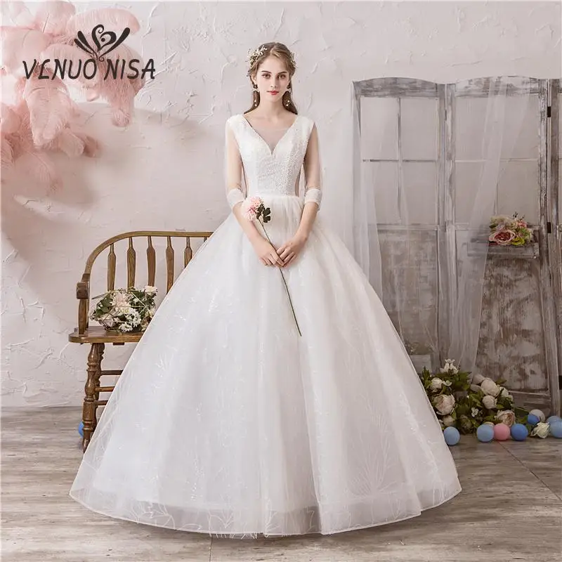 New Design Sweetheart Half Sleeve Lace Tulle Wedding Dress for Bridal Vintage Luxury beading Sequined Bride Gown Plus size Plear
New Design Sweetheart Half Sleeve Lace Tulle Wedding Dress for Bridal Vintage Luxury beading Sequined Bride Gown Plus size Plear
