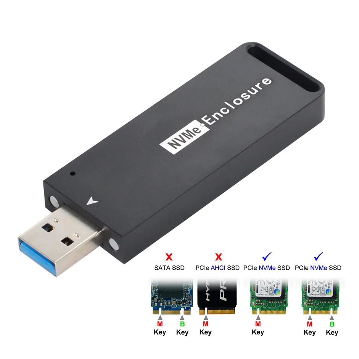 Cablecc NVME PCI-E M-Key Solid State Drive External Enclosure to USB3.1 Gen2 10Gbps
Cablecc NVME PCI-E M-Key Solid State Drive External Enclosure to USB3.1 Gen2 10Gbps