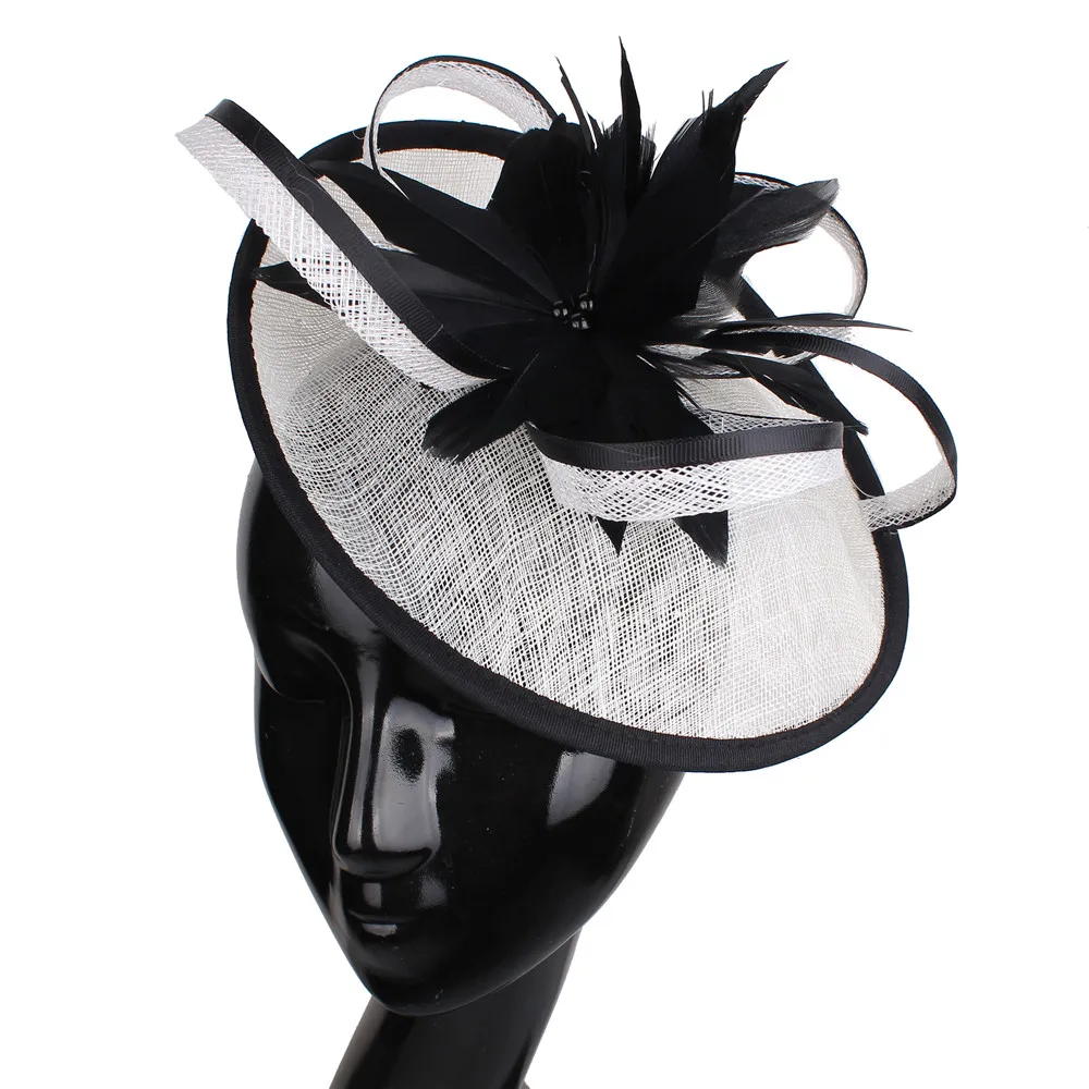 Sinamay Facinator Hats Bride Wedding Feather Flower Elegant Fashion Headwear Cocktail Race Dinner Hair Accessories With Hairpins
Sinamay Facinator Hats Bride Wedding Feather Flower Elegant Fashion Headwear Cocktail Race Dinner Hair Accessories With Hairpins