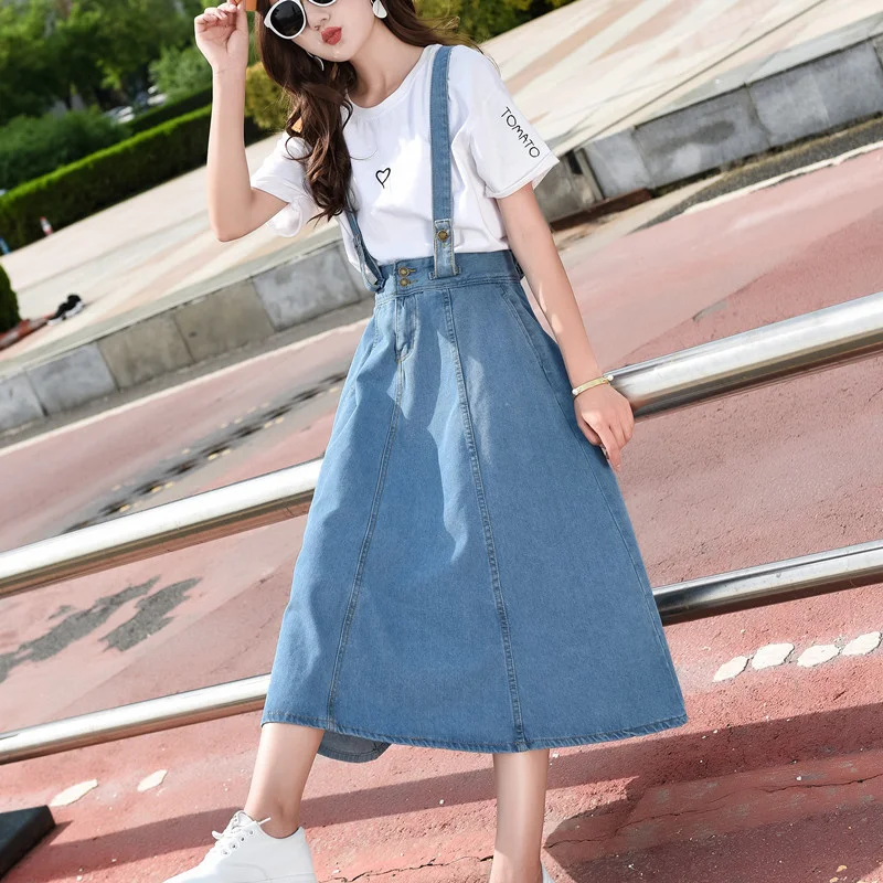 Size Plus 5XL Pleated Denim Dress Female Student Casual High Waist Spaghetti Strap Dresses Preppy Style Mid-Calf Jeans Dress
Size Plus 5XL Pleated Denim Dress Female Student Casual High Waist Spaghetti Strap Dresses Preppy Style Mid-Calf Jeans Dress