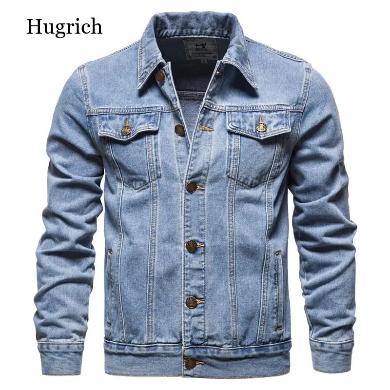 New 2021 Cotton Denim Jacket Men Casual Solid Color Lapel Single Breasted Jeans Jacket Men Autumn Slim Fit Quality Mens Jackets
New 2021 Cotton Denim Jacket Men Casual Solid Color Lapel Single Breasted Jeans Jacket Men Autumn Slim Fit Quality Mens Jackets
