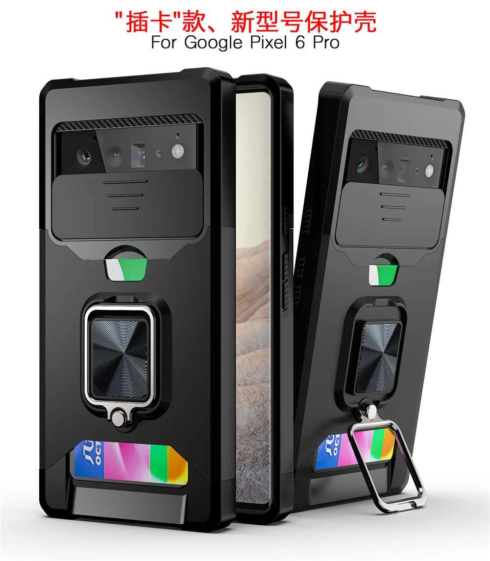 Slide Armor Shockproof Card Slot Case for Google Pixel 6 PRO, Magnetic Metal Stand Cover, Funda Bumper Bag
Slide Armor Shockproof Card Slot Case for Google Pixel 6 PRO, Magnetic Metal Stand Cover, Funda Bumper Bag