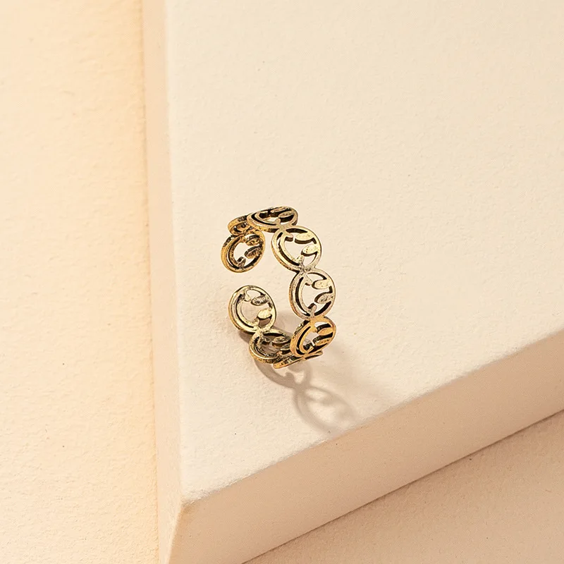 Vintage Ancient Silver Color Happy Smiling Face Open Rings for Women Punk Hip Hop Adjustable Ring Fashion Jewelry Best Gift
Vintage Ancient Silver Color Happy Smiling Face Open Rings for Women Punk Hip Hop Adjustable Ring Fashion Jewelry Best Gift