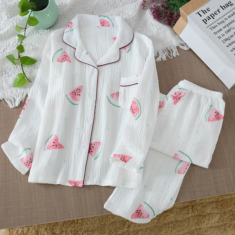 Female 2PCS Shirt&Pants Cotton Pajamas Sets Nightwear Button Home Clothes Pyjamas Suit Homewear Casual Lingerie Sleep Wear
Female 2PCS Shirt&Pants Cotton Pajamas Sets Nightwear Button Home Clothes Pyjamas Suit Homewear Casual Lingerie Sleep Wear