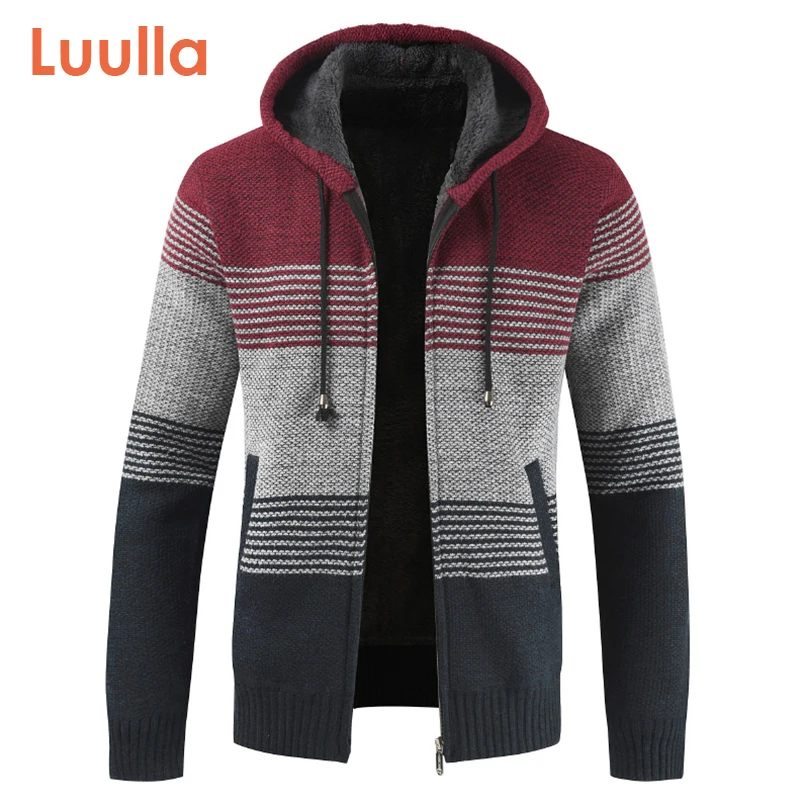 Luulla Sweater Coat Men 2020 Spring Thick Warm Hooded Cardigan Jumpers Jacket Men Striped Cashmere Wool Liner Zipper Fleece Coat
Luulla Sweater Coat Men 2020 Spring Thick Warm Hooded Cardigan Jumpers Jacket Men Striped Cashmere Wool Liner Zipper Fleece Coat