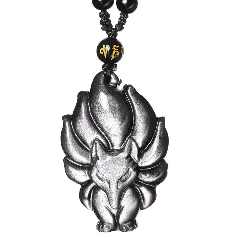 Silver Color Obsidian Necklace Pendants Nine tailed Fox Penant Jewelry for Men with Beads Necklace
Silver Color Obsidian Necklace Pendants Nine tailed Fox Penant Jewelry for Men with Beads Necklace