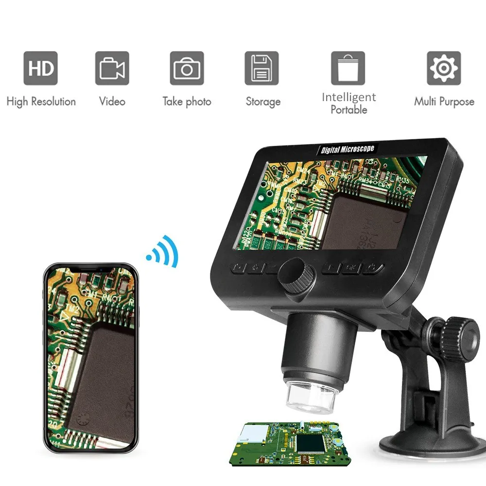 Outdoor Handheld Digital Microscope 1000X Multifunctional Wireless 4.3 Inch Display Screen Microscope with 8 Adjustable Lights
Outdoor Handheld Digital Microscope 1000X Multifunctional Wireless 4.3 Inch Display Screen Microscope with 8 Adjustable Lights