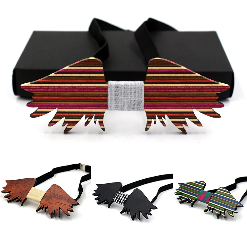 GUSLESON Novelty Solid Angel wings Wooden Bow Tie For Men Wedding Fashion Three-dimensional Wood Bow Tie 3D Handmade corbata Tie
GUSLESON Novelty Solid Angel wings Wooden Bow Tie For Men Wedding Fashion Three-dimensional Wood Bow Tie 3D Handmade corbata Tie