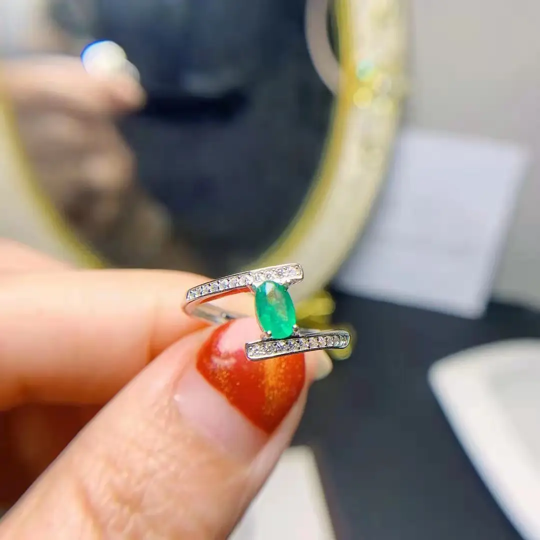 Elegant Emerald Silver Ring for Engagement 4mm*6mm Natural Emerald Ring Solid 925 Silver Emerald Jewelry
Elegant Emerald Silver Ring for Engagement 4mm*6mm Natural Emerald Ring Solid 925 Silver Emerald Jewelry