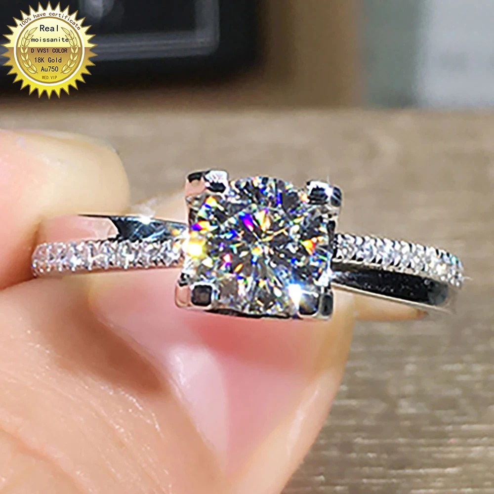 14K Au585 White Gold Women Wedding Party Engagement Ring 1 2 3 4 5 Carat Round Moissanite Diamond Ring Cross Trendy Classic Gift
14K Au585 White Gold Women Wedding Party Engagement Ring 1 2 3 4 5 Carat Round Moissanite Diamond Ring Cross Trendy Classic Gift
