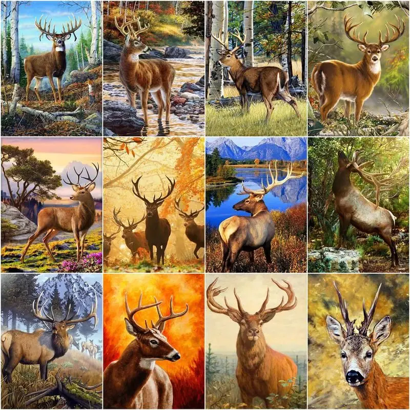 GATYZTORY Oil Painting Number Deer Drawing On Canvas Handpainted Art Gift DIY Picture By Number Fall Animal Kits Home Decor
GATYZTORY Oil Painting Number Deer Drawing On Canvas Handpainted Art Gift DIY Picture By Number Fall Animal Kits Home Decor