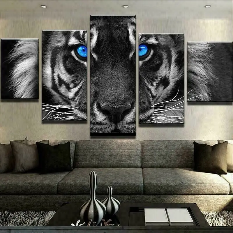 No Framed Canvas 5Pcs Blue Eyed Tiger Animal Wildlife Art Posters Pictures Home Decor Paintings Decorations
No Framed Canvas 5Pcs Blue Eyed Tiger Animal Wildlife Art Posters Pictures Home Decor Paintings Decorations