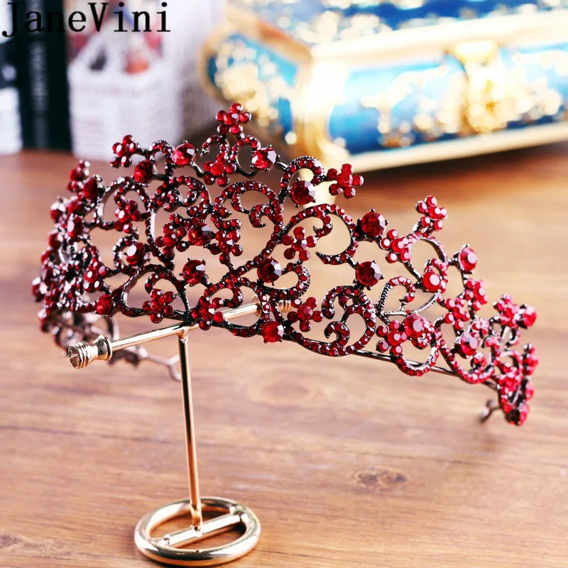 JaneVini Vintage Red Wedding Jewelry Headdress for Bride Bridal Tiara Hair Crown Headband Baroque Crystal Beaded Birthday Crowns
JaneVini Vintage Red Wedding Jewelry Headdress for Bride Bridal Tiara Hair Crown Headband Baroque Crystal Beaded Birthday Crowns