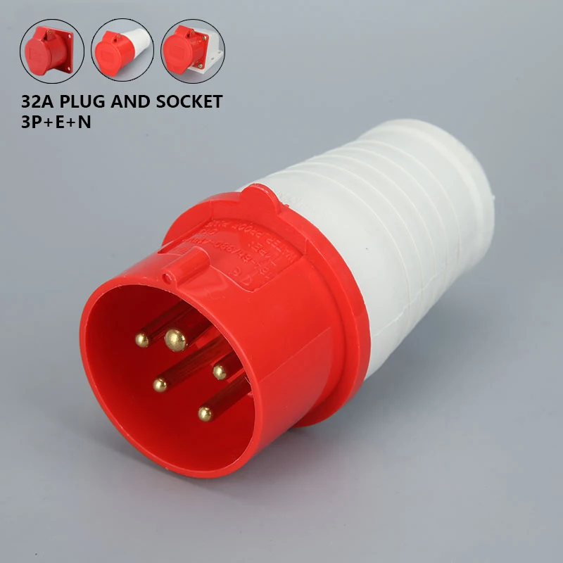 32A 5 Pin 220V-415V 3P+E+N IP44 Power Electric Connection Industrial Plug Socket Waterproof Male Female Connector
32A 5 Pin 220V-415V 3P+E+N IP44 Power Electric Connection Industrial Plug Socket Waterproof Male Female Connector
