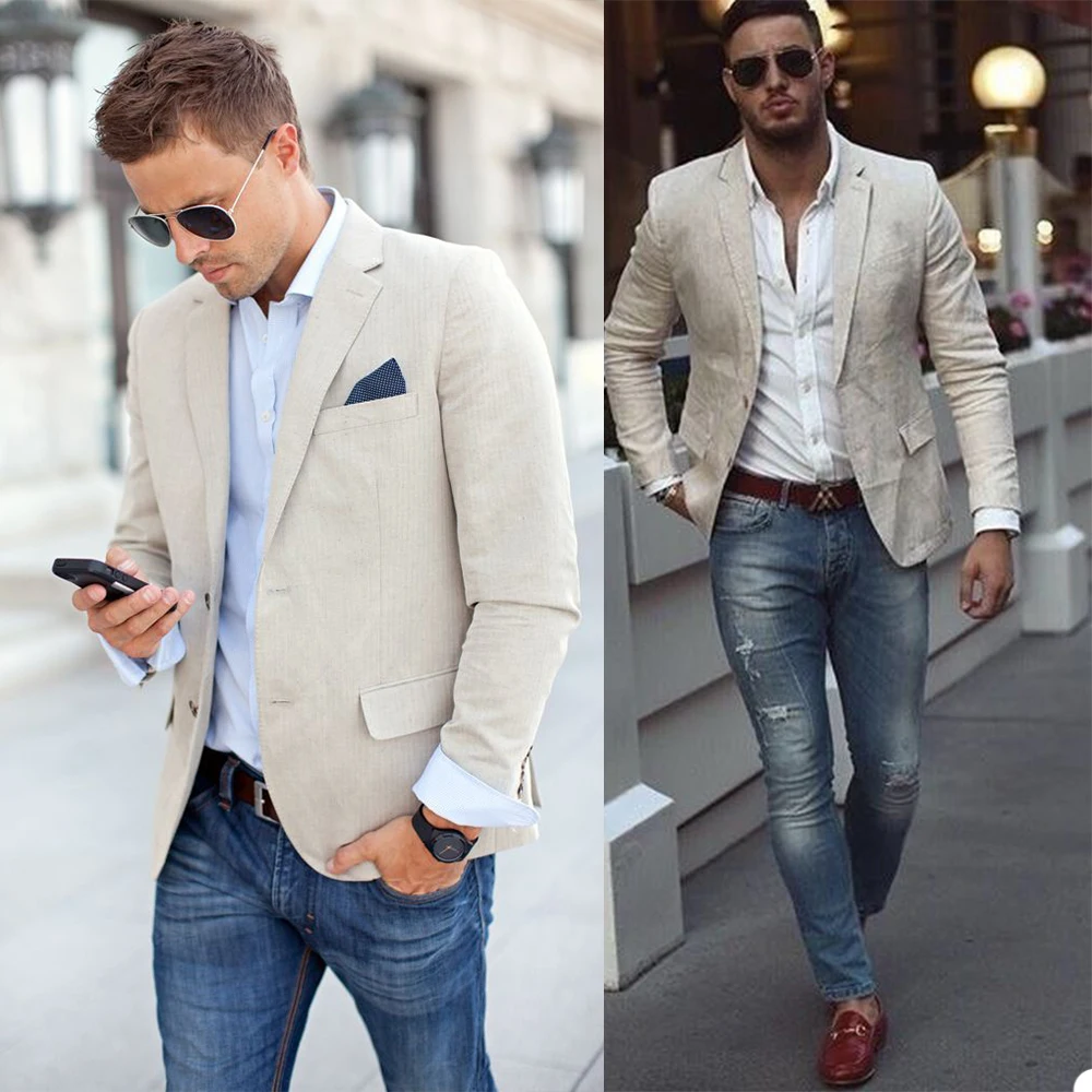 Summer Handsome Men Tuxedos Notched Lapel Streetwear Fashion Pocket Blazer Casual Daily Outwear Coat 1 Piece
Summer Handsome Men Tuxedos Notched Lapel Streetwear Fashion Pocket Blazer Casual Daily Outwear Coat 1 Piece